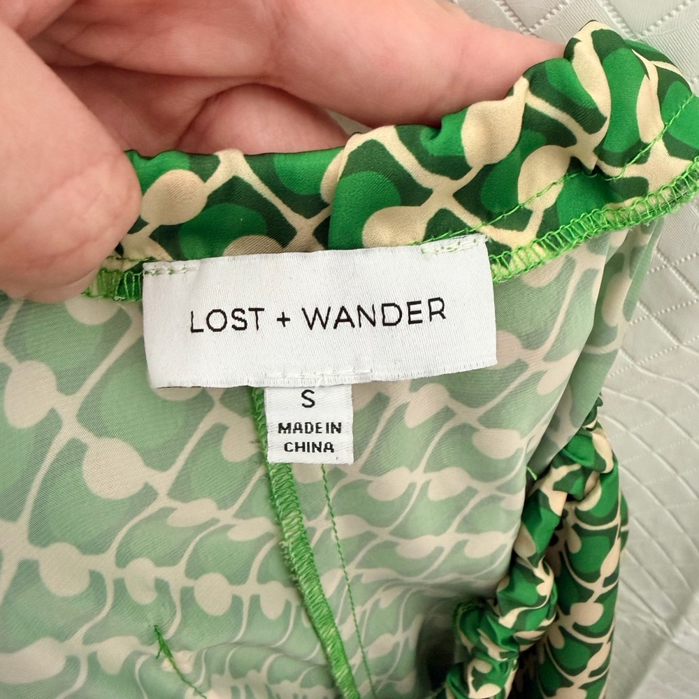 Lost + Wander Green Patterned Pants - image 7